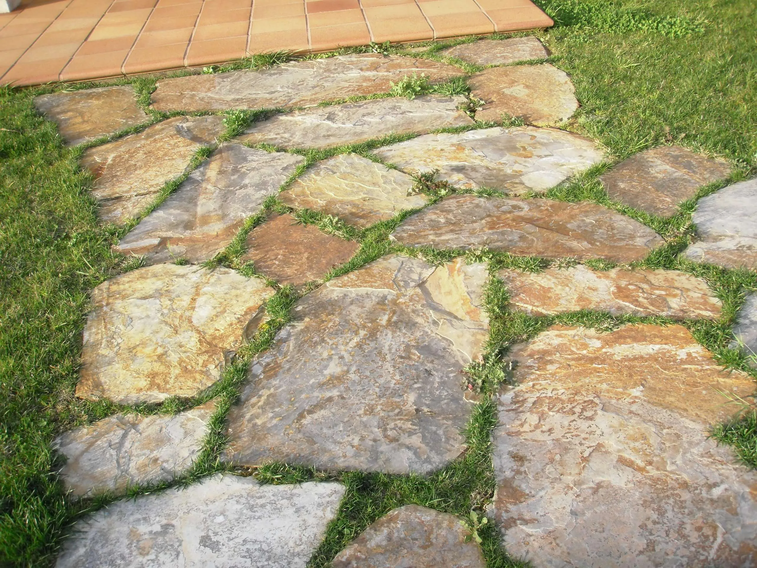 Planchón en suelo de jardín